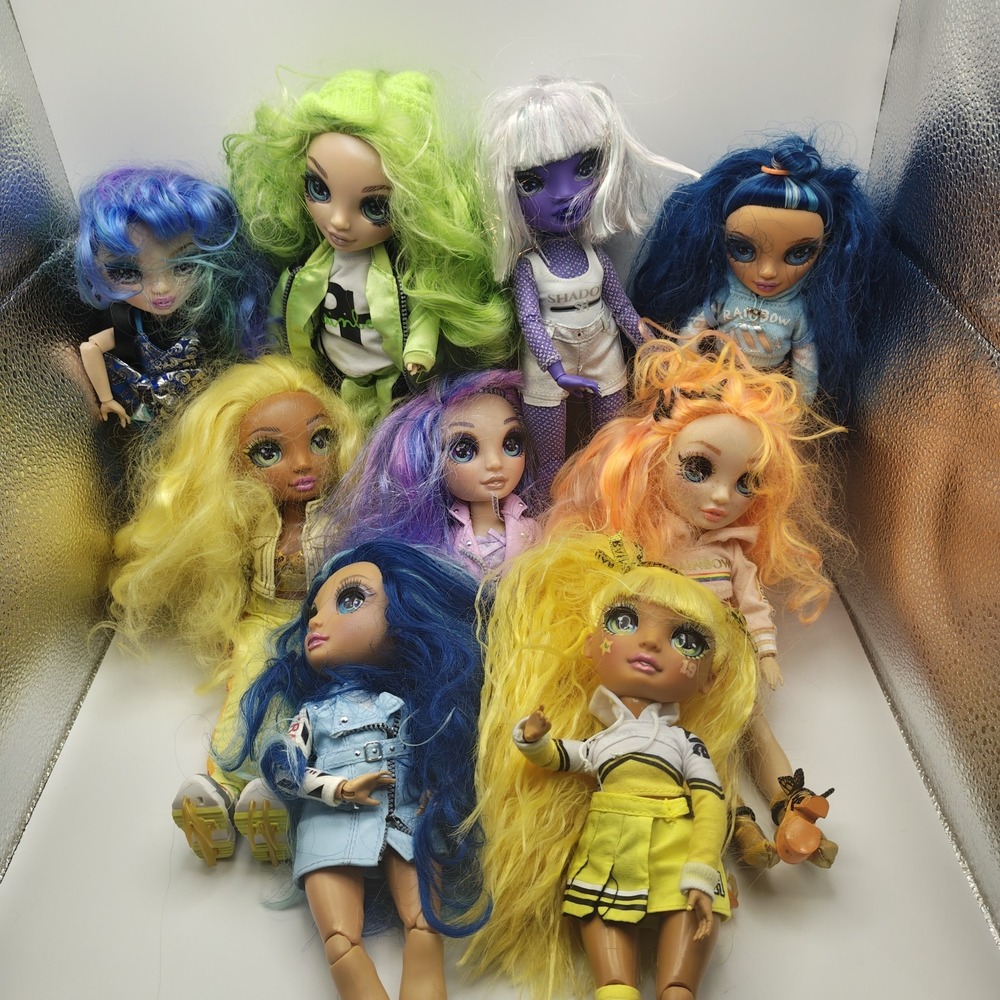 Bundle of 9 Rainbow High Fashion Dolls Poppy Jade Skyler Sunny Violet Dia Holly